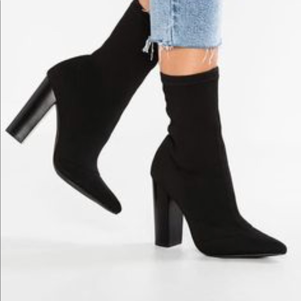 Sock boot. Siena Black Fabric